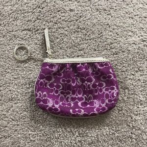 Coach purple key wallet